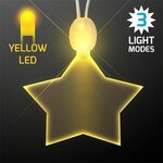 Light-up acrylic star LED necklace - Yellow