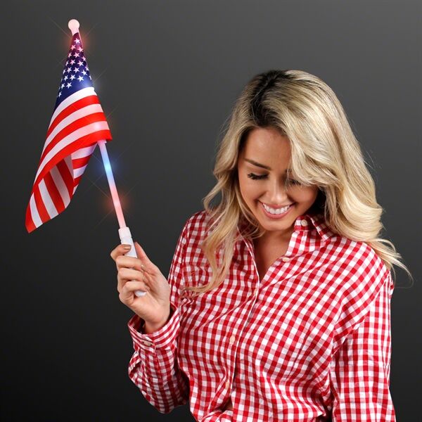 Main Product Image for Custom Printed Light Up American Flags
