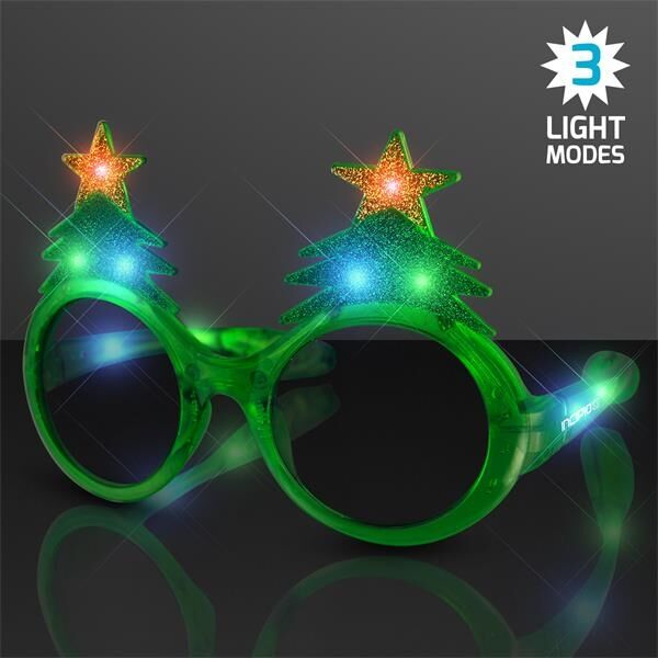 Main Product Image for Custom Printed Light Up Christmas Tree Sunglasses