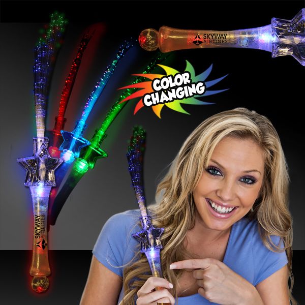 Main Product Image for Light Up Fiber Optic Star LED Glow Wand