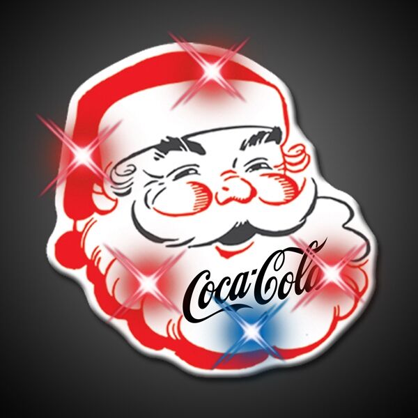 Main Product Image for Custom Printed Light Up Flashing Classic Santa LED Pin