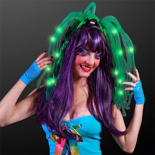 Main Product Image for Light Up Hair Noodle Headband - Green