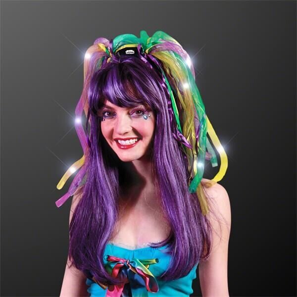 Main Product Image for Light Up Hair Noodle Headband - Jade, Purple, & Gold Mardi Gras