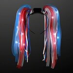 Light Up Hair Noodle Headband - Red, White, & Blue - Red-white-blue