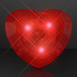 Light-up Huge Gem Flashing Heart Ring - Red