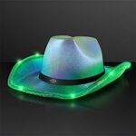 Light Up Iridescent Cowgirl Hat with Black Band -  