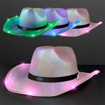 Buy Light Up Iridescent Cowgirl Hat with Black Band