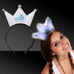 Light Up LED White Crown Headband - White