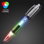 Light-up plastic pen - Gray-clear-multi Color