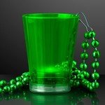 LIGHT UP SHOT GLASS ON PARTY BEAD NECKLACES - Green
