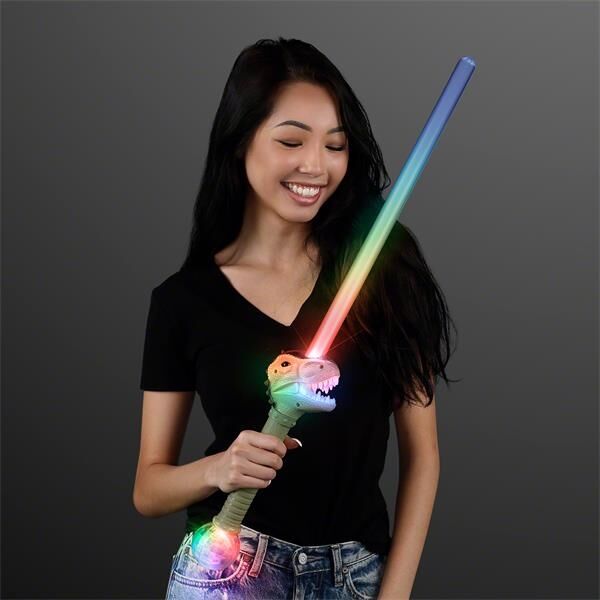 Main Product Image for Custom Printed Light Up T-Rex Dinosaur Sword