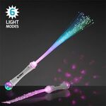 Light Up Wands with Fiber Optics and Crystal Ball - Clear-multi Color