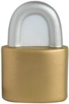 Lock Shape Squeezies Stress Reliever - Gold-silver