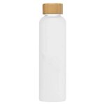 Lucerne-20 oz. Frosted Borosilicate Glass Bottle W/ Bamboo Lid