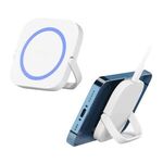 Mag Max Magnetic Wireless Charger With Stand - White With Royal Blue