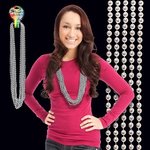 Mardi Gras Beads Necklace - Metallic Silver