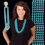 Mardi Gras Beads Necklace - Metallic Teal