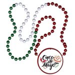 Buy Mardi Gras Beads With Inline Medallion (Red, White & Green)