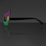 Mardi Gras Eyeglasses, Glitter Frames (Non-Light Up) - Purple-gold-green