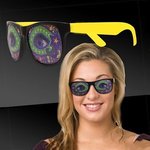 Mardi Gras Eyes Yellow Billboard Sunglasses - Yellow