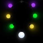 Mardi Gras LED Medallion Ball Necklace - Bright White