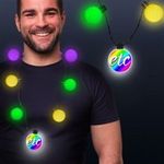 Mardi Gras LED Medallion Ball Necklace -  