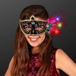 Buy Mardi Gras Mask Light Up Feathers Black
