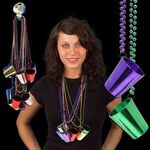Mardi Gras Necklace with Shot Glass -  