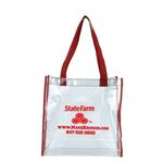 Matterhorn Clear Vinyl Stadium Compliant Tote Bag - Clear-red