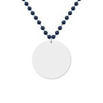 Medallion Beads - White - Navy Blue