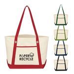 Medium Cotton Canvas Sailing Tote Bag -  