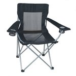 Mesh Folding Chair With Carrying Bag - Black