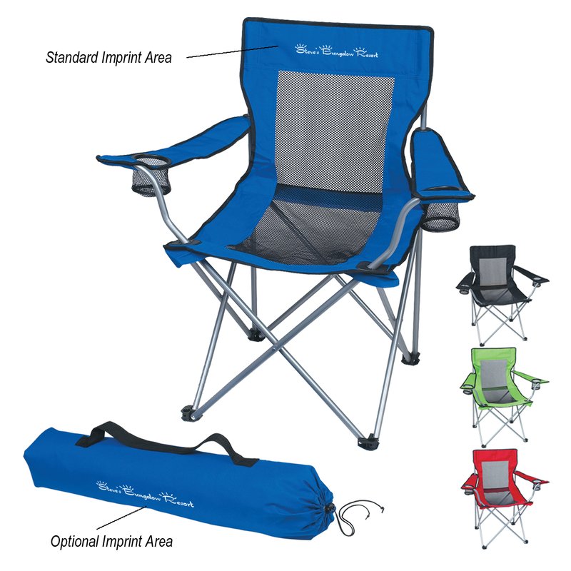 Main Product Image for Imprinted Mesh Folding Chair With Carrying Bag
