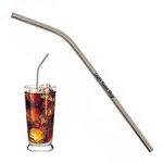 Metal Bent Silver Straw - Silver