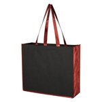 Metallic Accent Non-Woven Bag - Black with Red