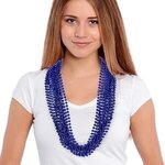 Metallic Blue Mardi Gras Beads -  