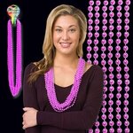 Metallic Light Pink Mardi Gras Beads -  