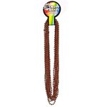 Metallic Orange Mardi Gras Beads -  