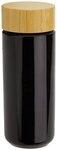 Milan 10 oz Ceramic Tumbler with Bamboo Lid - Black