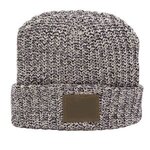 Milliner Cuffed Knit Beanie with Leather Patch