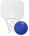 Mini Basketball with Imprinted Backboard Hoop & Ball - Blue