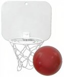 Mini Basketball with Imprinted Backboard Hoop & Ball - Burgundy