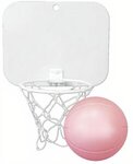 Mini Basketball with Imprinted Backboard Hoop & Ball - Pink