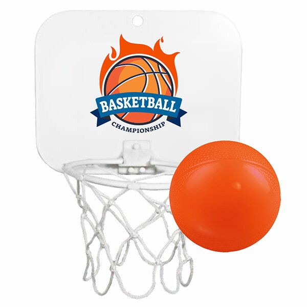 Main Product Image for Mini Basketball Set With Imprinted Backboard Hoop
