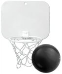 Mini Basketball with Imprinted Backboard Hoop & Imprinted Ball - Black