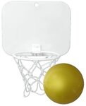 Mini Basketball with Imprinted Backboard Hoop & Imprinted Ball - Gold