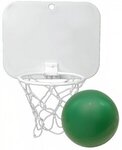 Mini Basketball with Imprinted Backboard Hoop & Imprinted Ball - Green
