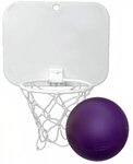 Mini Basketball with Imprinted Backboard Hoop & Imprinted Ball - Purple