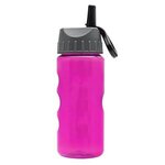 Mini Mountain 22 oz Bottle with Flip Straw Lid - Transparent Fuschia