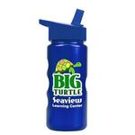 Mini Peak - 22 oz. Metalike Bottle w/ Flip Straw Lid-Digital - Metallic Blue